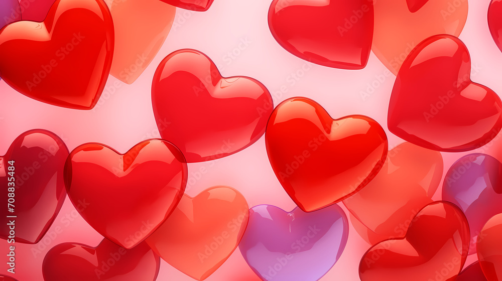 Valentine's Day, love and romance background, background with heart shapes