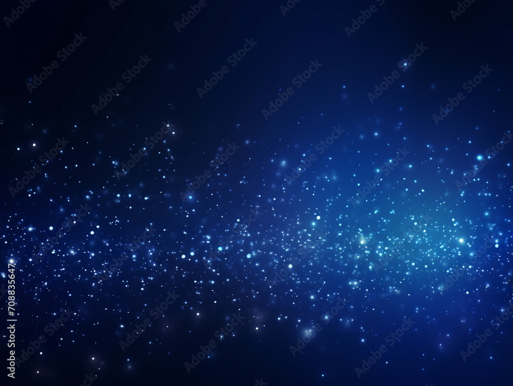 Obraz premium 3D rendering of glowing blue and black lines and dots on a dark blue background