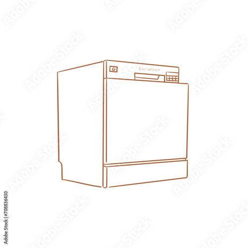 cookware_electric kitchen_dishwasher_illustration