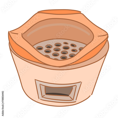 cookware_electric kitchen_color_brazier_stove_illustration