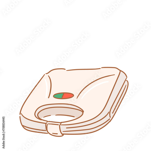 cookware_electric kitchen_color_closed sandwich maker_illustration