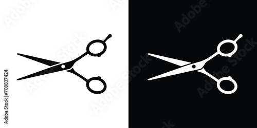 scissors on black and white 