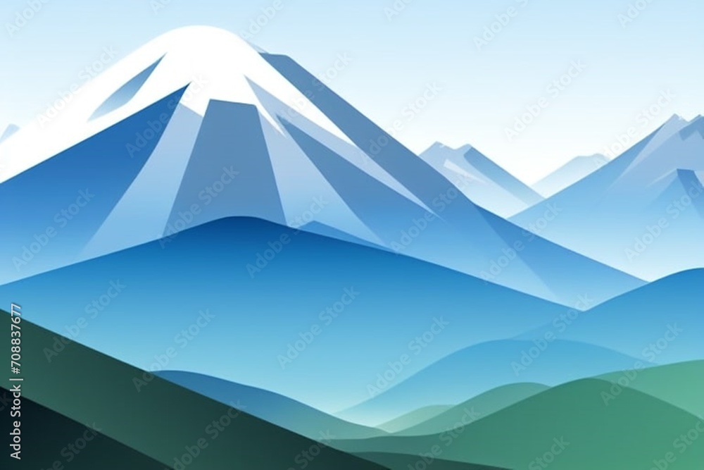 Naklejka premium mountain landscape with blue sky