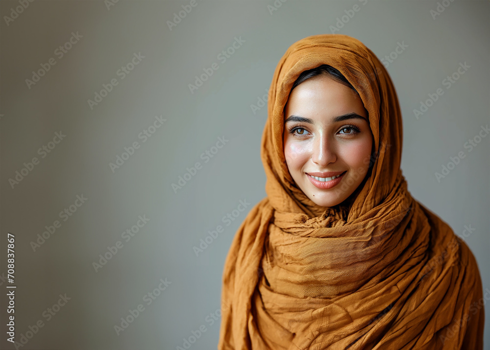 Muslim Woman's Smiling Glance