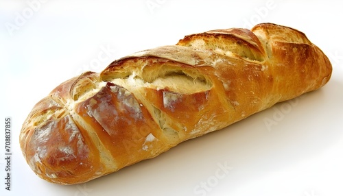 long loaf bread on a white background