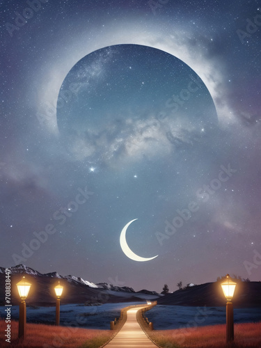 moon and stars