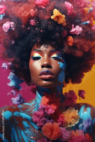 Portrait of a person with a painted face