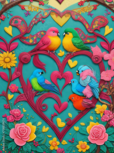 birds and flowers