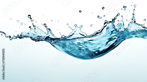 ninbkk Mini  Full shape of A water dropping on Blue water splashes on white background 