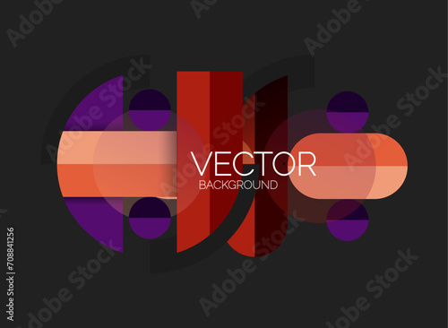 Abstract background, geometric minimal round shapes and circles composition