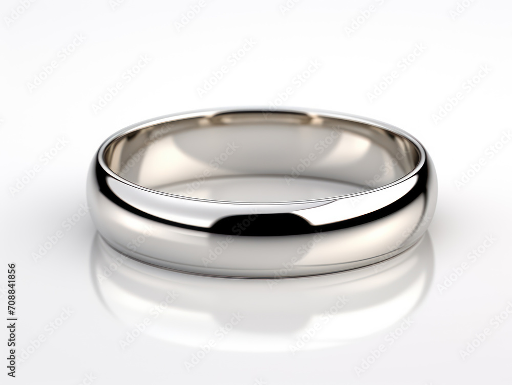 White gold wedding ring isolated on white background White gold wedding ring isolated on white background