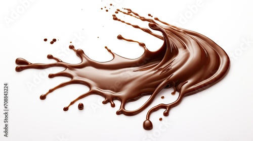 chocolate dripping on a white background 