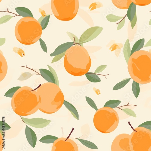 Apricot orange soft sweet seamless pattern