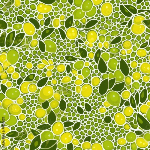 Desert lime green small australian seamless pattern