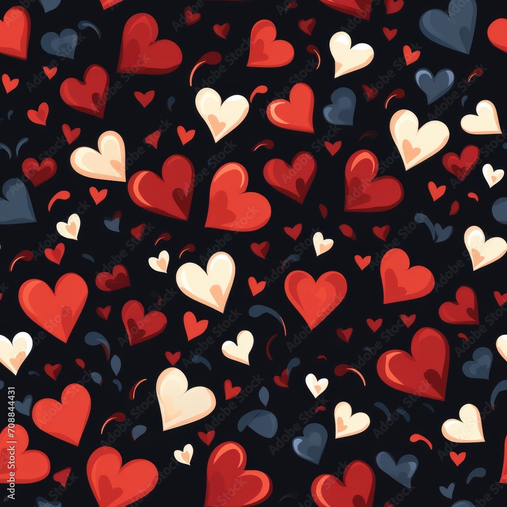 Love hearts affection romance seamless pattern