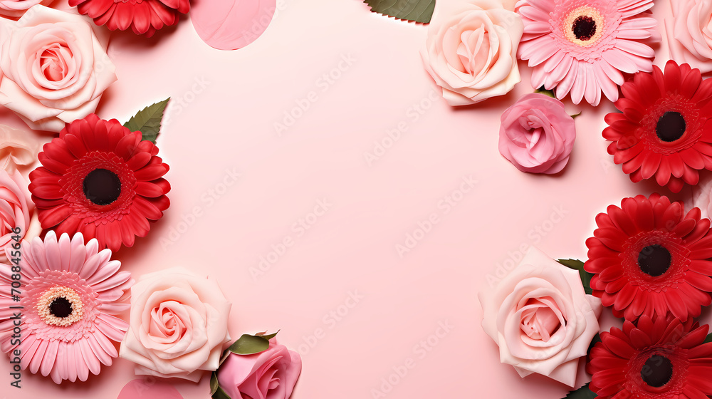 Empty floral frame with copy space for greeting card or invitation design Empty floral frame with copy space for greeting card or invitation design