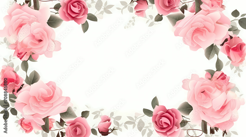 Empty floral frame with copy space for greeting card or invitation design Empty floral frame with copy space for greeting card or invitation design