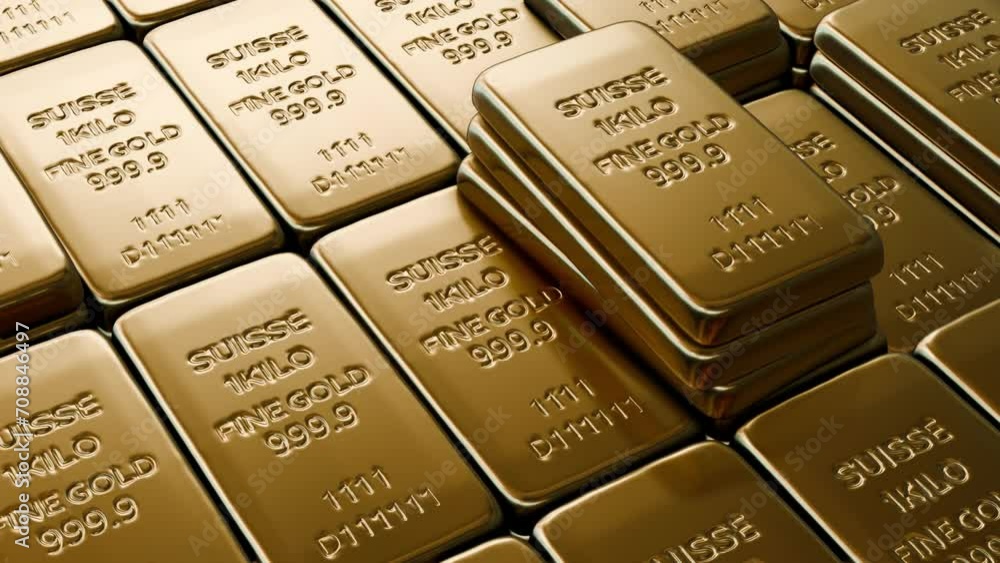 3d render gold bar with animation 3d render gold bar with animation