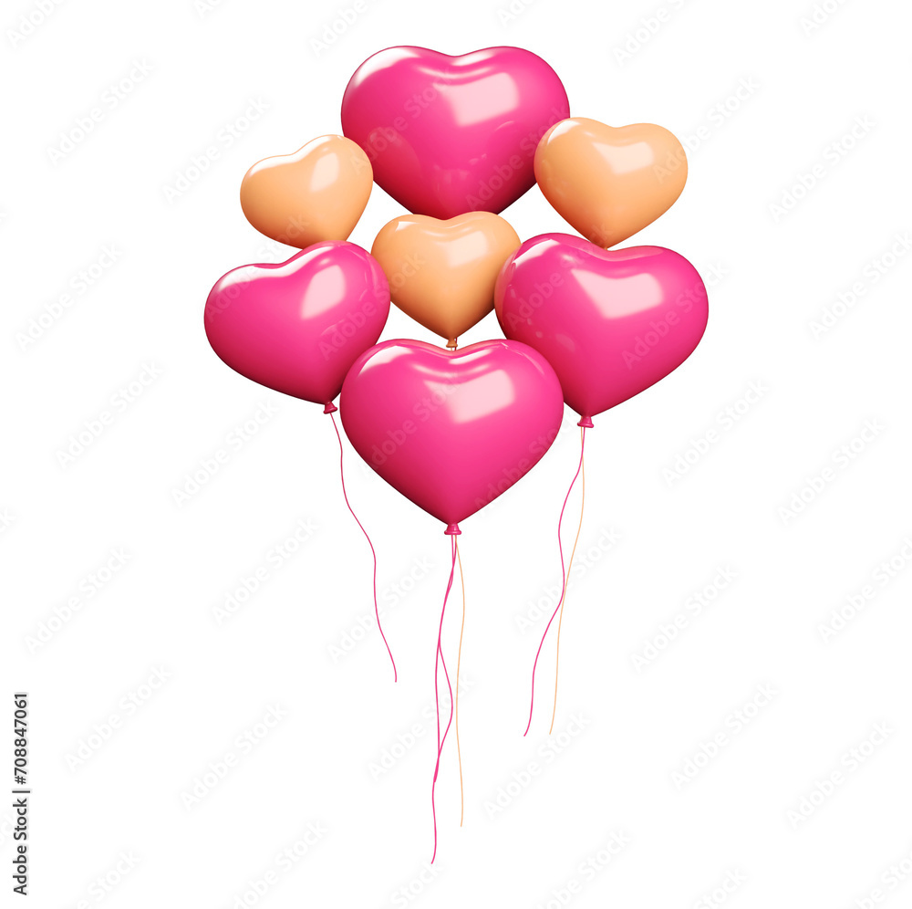 3d Balloon heart valentine's day