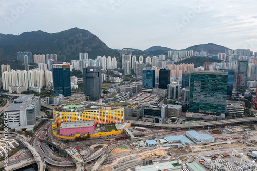 2024 Jan 14,Hong Kong.Aerial view of Kowloon Bay District photo