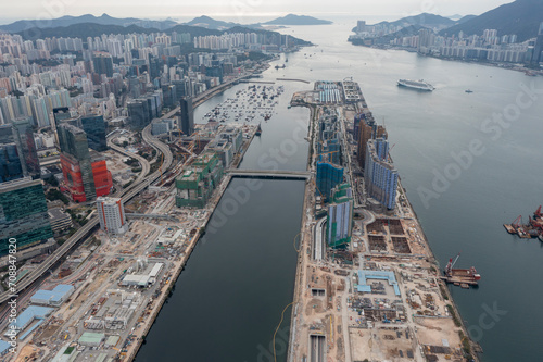 2024 Jan 14 Hong Kong.Aerial view of development of Kai Tak Airport  Kowloon city  Hong Kong