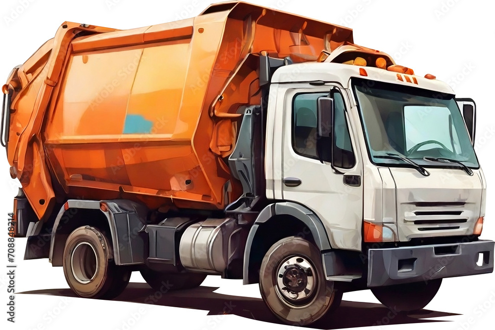 Fototapeta premium garbage truck illustration, design for poster, banner, flyer, social media. ai generative design