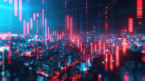 Stock market or forex trading graph and candlestick chart suitable