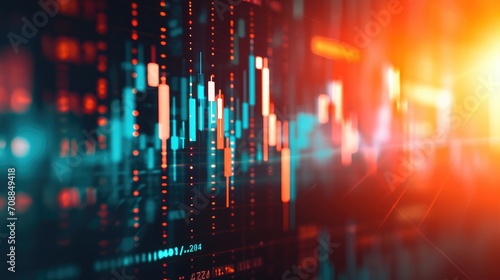 Stock market or forex trading graph and candlestick chart suitable