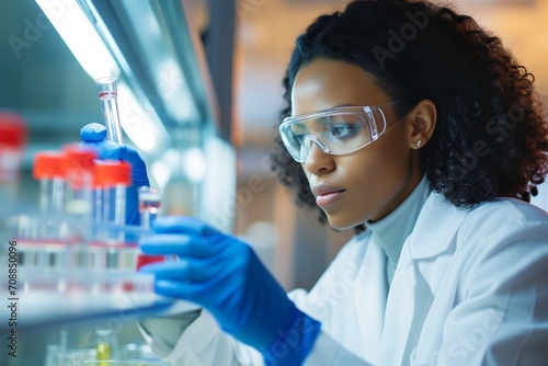 portrait of a female researcher working in a laboratory