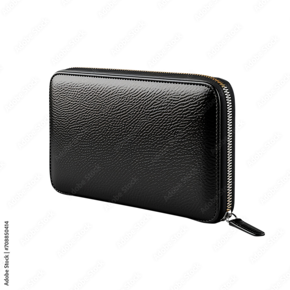 Naklejka premium Zip-around Wallet isolated on white background ,photo realistic 