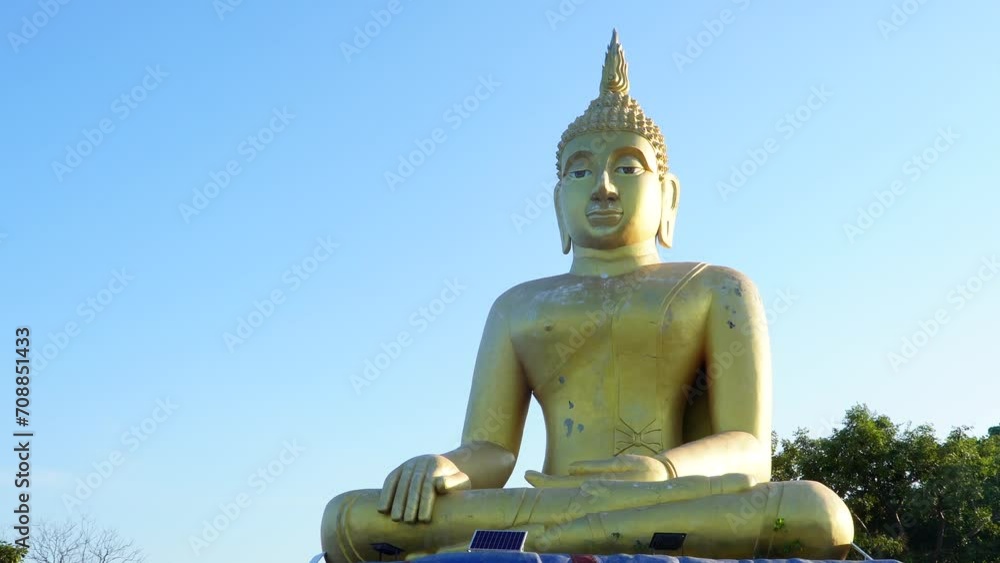Satyajit Maharat is a large Golden Buddha statue on Mountain range near Hua Hin Beach Prachuap Khiri Khan Province, Thailand Satyajit Maharat is a large Golden Buddha statue on Mountain range near Hua Hin Beach Prachuap Khiri Khan Province, Thailand
