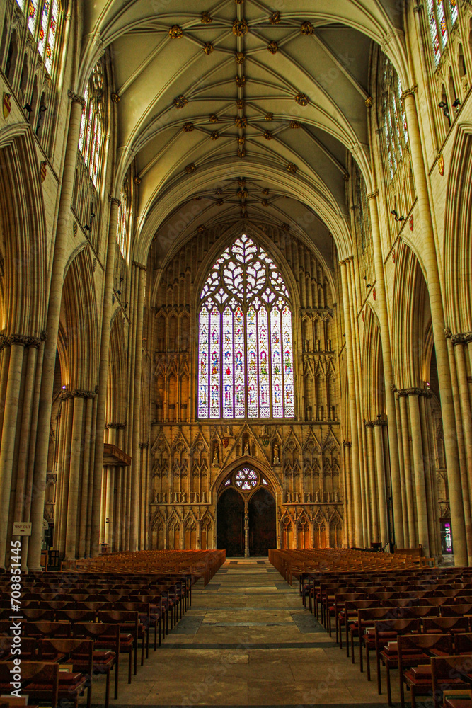 The view of the interior of the York Minster