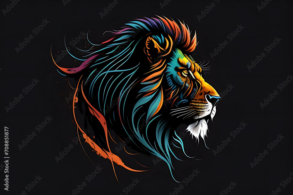  oil painting inspirations head lion colorful