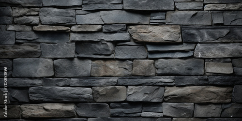 A photo rough stone wall texture wall of stones texture close-up with grey wall background