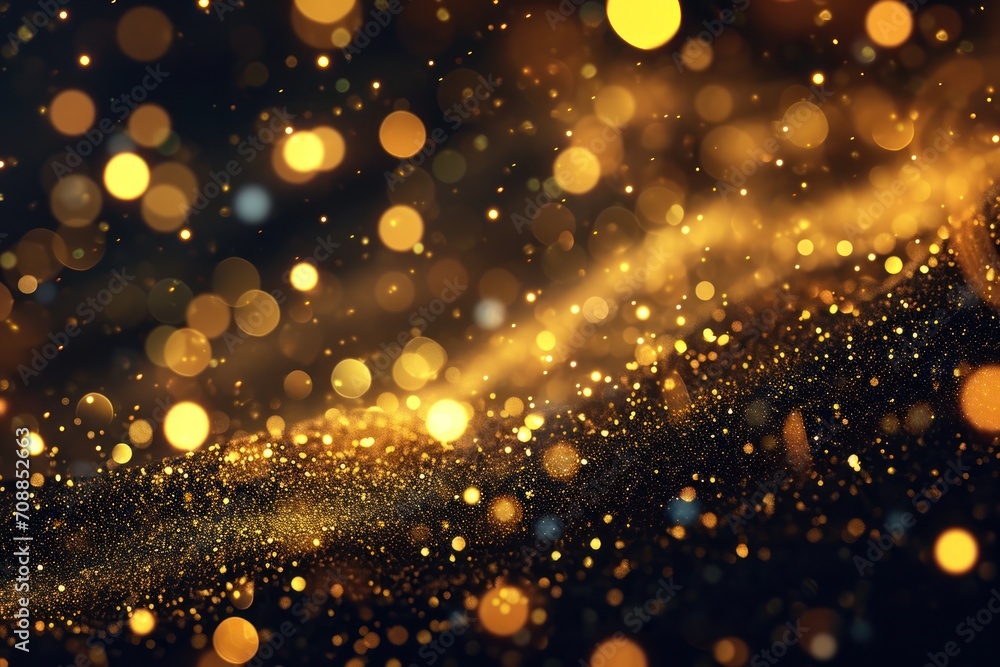 Golden Christmas particles and sprinkles. Ai generative