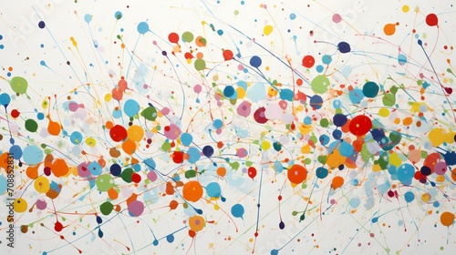 A isolated vibrant dots forming a lively and dynamic pattern on a pristine white canvas, showcasing the intricate and playful nature of this dotted artwork.