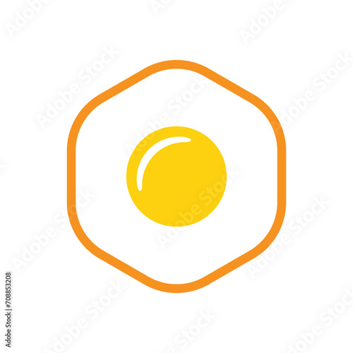 Hexagonal simple egg omelette abstract