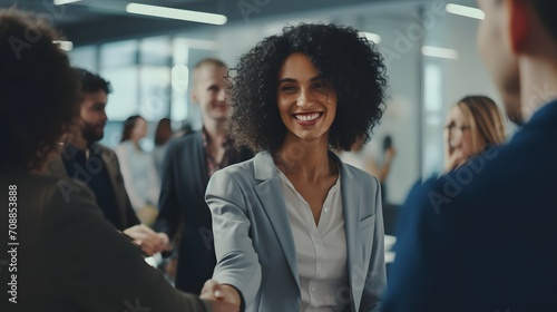 A Confident Businesswoman at a Corporate Networking Event