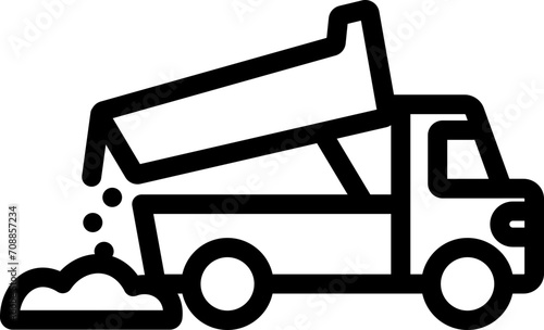 Dump Truck Line Icon