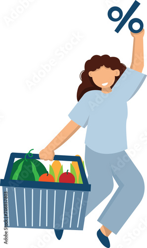People shopping groceries discount