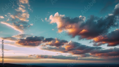 A Captivating Sky Photo Featuring Evening Colors in Late Afternoon. With Hues Resembling Midday but Infused with a Subtle, Warm Undertone, Witness Nature's Tranquil Transition. © Hashen