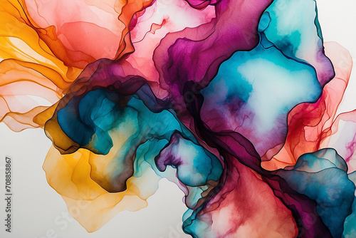 Abstract rainbow alcohol ink watercolor background