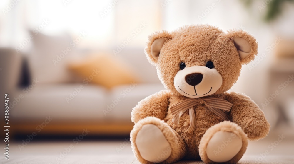 Cute bear plush toy, closeup. Cute bear plush toy, closeup.