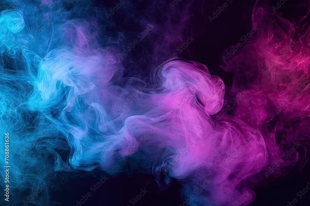 Abstract Colorful Smoke: Dynamic Artistic Background in Blue, Pink, and Red Tones, Featuring a Mystical Burst of Smoky Texture with a Soft and Vibrant Feel