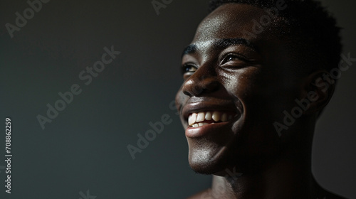 Beaming athlete in half-body portrait isolated background, AI Generated