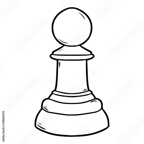pawn illustration hand drawn outline sketch vector