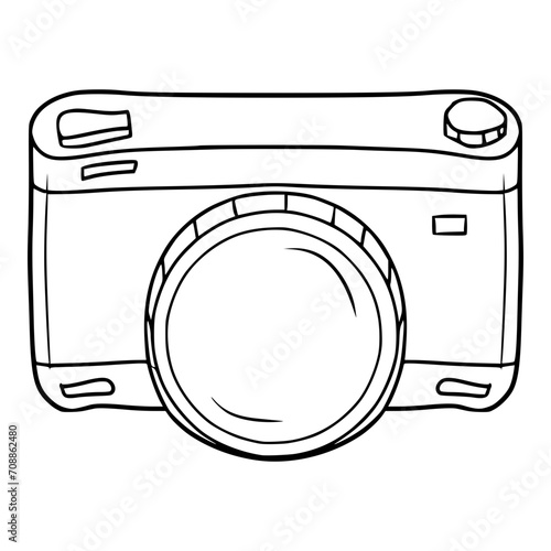 camera illustration hand drawn ouline sketch vector