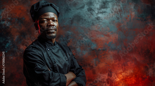 Chef in half-body portrait isolated background, AI Generated