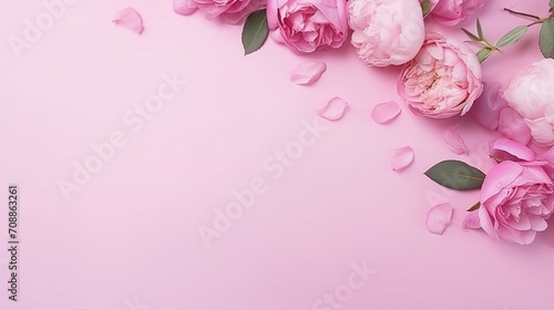 Captivating Mother s Day Concept with Fresh Pink Peony Roses     Top View Photo on Isolated Pastel Background  Perfect for Greeting Cards and Design Projects