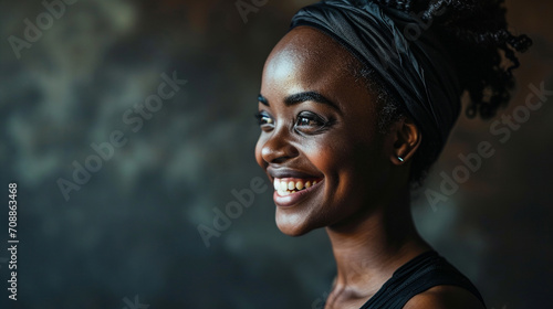 Happy athlete in half-body portrait isolated background, AI Generated